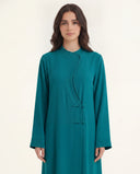 The Layal Braided Trim Pleated Detail Abaya