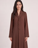 The Khansa Shawl Collar Button Front Abaya