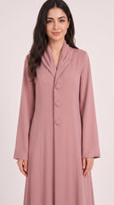 The Khansa Shawl Collar Button Front Abaya