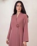The Heba Floral Button Detail Abaya