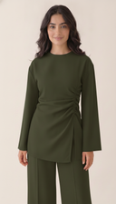 The Rabab Ruched Wrap Detail Co-Ord Set