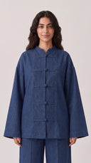 The Sabiha Jeans Co-Ord Set with Mandarin Collar