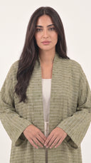 The Nasima Soft Linen Line Open Front Abaya