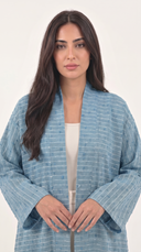 The Nasima Soft Linen Line Open Front Abaya