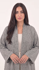 The Nasima Soft Linen Line Open Front Abaya