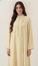 The Aziza Mandarin Collar Abaya with Tassel Tie Detail