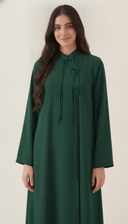 The Aziza Mandarin Collar Abaya with Tassel Tie Detail
