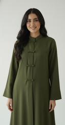 The Noor Mandarin Pinstripe Abaya