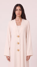 The Rehab Shell Button Open Front Abaya