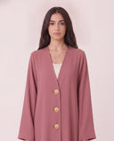 The Rehab Shell Button Open Front Abaya