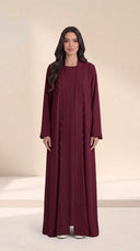 The Nada Embroidered Scallop-Trim Nida Abaya