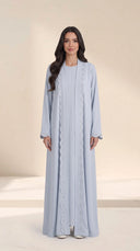 The Nada Embroidered Scallop-Trim Nida Abaya