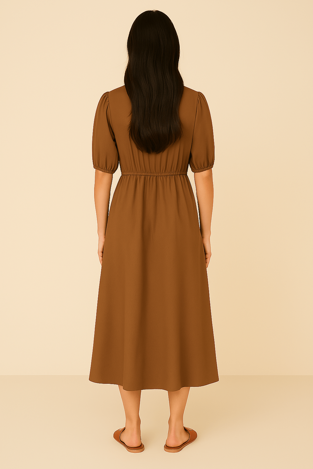 Mocha Casual Dress - The Abaya Lab