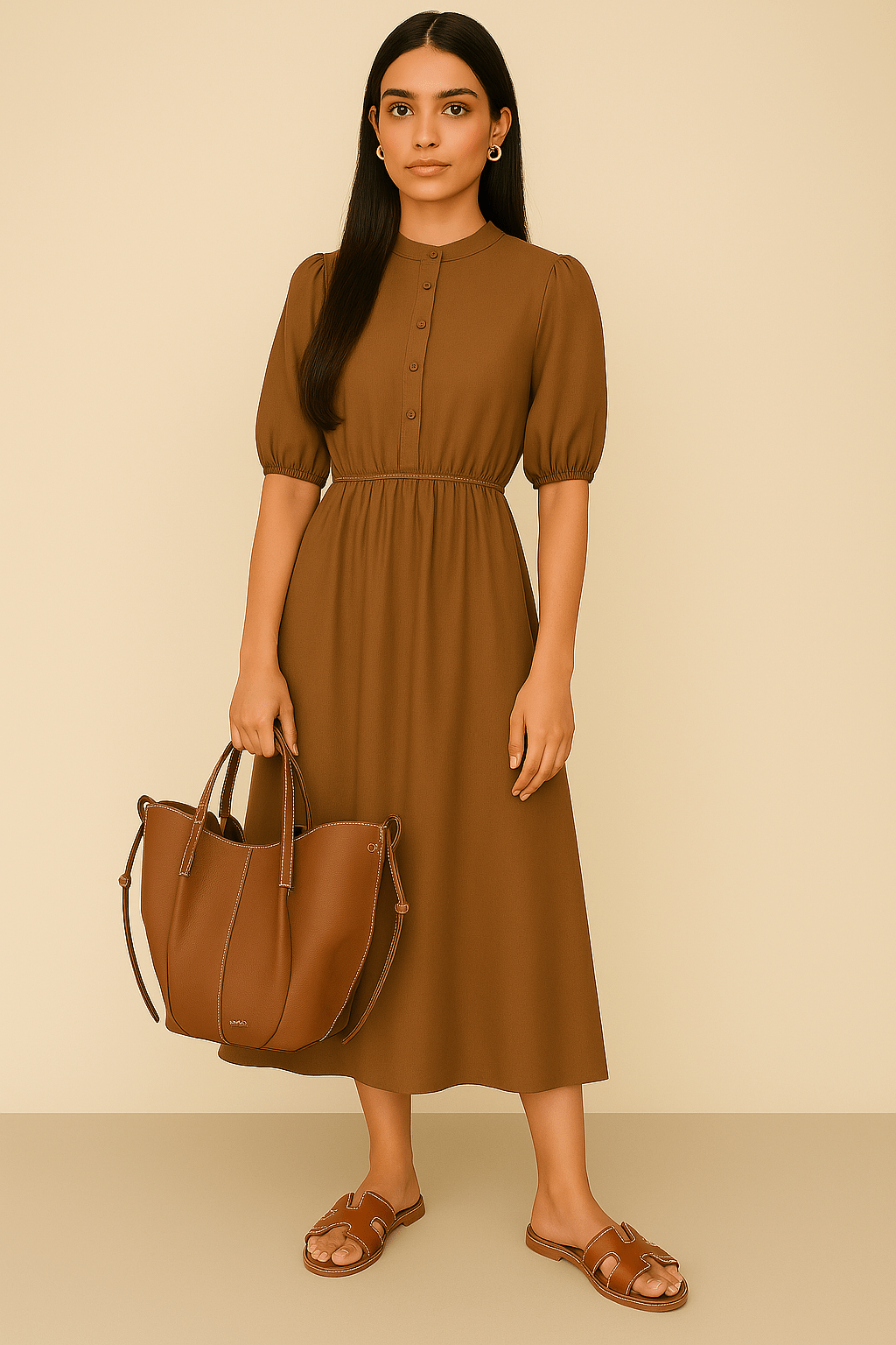 mocha casual dress Mocha Short Dress with Pull Strings and Dolman Sleeves