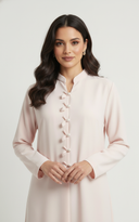 The Laleh Mandarin Tulip pearl Detail Abaya