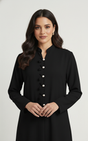 The Laleh Mandarin Tulip pearl Detail Abaya