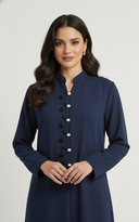 The Laleh Mandarin Tulip pearl Detail Abaya