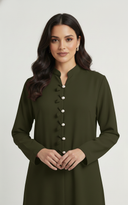 The Laleh Mandarin Tulip pearl Detail Abaya