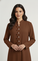 The Laleh Mandarin Tulip pearl Detail Abaya