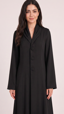 The Khansa Shawl Collar Button Front Abaya
