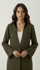 The Uzma Contrast Trim Open Abaya