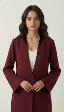 The Uzma Contrast Trim Open Abaya