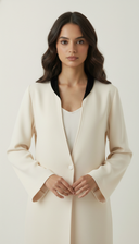 The Uzma Contrast Trim Open Abaya