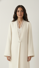 The Rabeea Minimal Ruffle Button Front Abaya