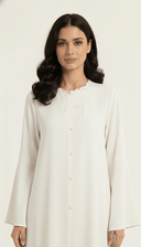 Th Farheen Floral Embroidered Button Detail Abaya - TAL by The Abaya Lab