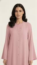 Th Farheen Floral Embroidered Button Detail Abaya - TAL by The Abaya Lab