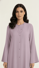 Th Farheen Floral Embroidered Button Detail Abaya - TAL by The Abaya Lab