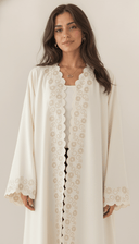 The Aabirah Floral Cutwork Scallop Trim Open Abaya - TAL by The Abaya Lab