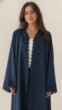 The Aabirah Floral Cutwork Scallop Trim Open Abaya - TAL by The Abaya Lab