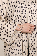 The Abeer Ivory Polka Dot Abaya - TAL by The Abaya Lab