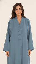 The Amani Elegant Linen Loop Button Abaya - TAL by The Abaya Lab