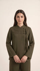 The Amenah Tassel Detail Co-Ord Set with Mandarin Collar - TAL by The Abaya Lab