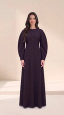 The Aniqa Button-Front Abaya with Sculpted Sleeves - TAL by The Abaya Lab
