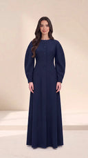 The Aniqa Button-Front Abaya with Sculpted Sleeves - TAL by The Abaya Lab