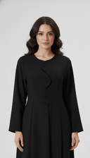 The Anoud Scallop Overlap Button Abaya - TAL by The Abaya Lab