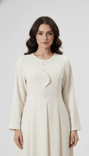 The Anoud Scallop Overlap Button Abaya - TAL by The Abaya Lab