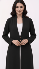 The Areej Heart Button Open Abaya - TAL by The Abaya Lab