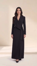 The Asira Draped Wrap Abaya with Waist Tie - TAL by The Abaya Lab