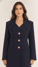 The Atika Contrast Trim Button Detail Abaya - TAL by The Abaya Lab