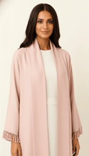 The Azeeza Tassel Sleeve Trim Open Abaya - TAL by The Abaya Lab