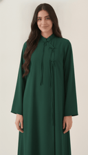 The Aziza Mandarin Collar Abaya with Tassel Tie Detail - TAL by The Abaya Lab