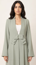The Bahira Bow Detail Open Front Abaya - TAL by The Abaya Lab