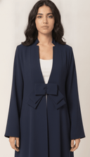 The Bahira Bow Detail Open Front Abaya - TAL by The Abaya Lab