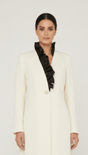 The Bashayer Contrast Ruffle Elegance Abaya - TAL by The Abaya Lab