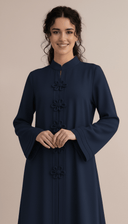 The Daliah Floral Button Mandarin Abaya - TAL by The Abaya Lab