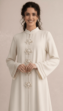 The Daliah Floral Button Mandarin Abaya - TAL by The Abaya Lab